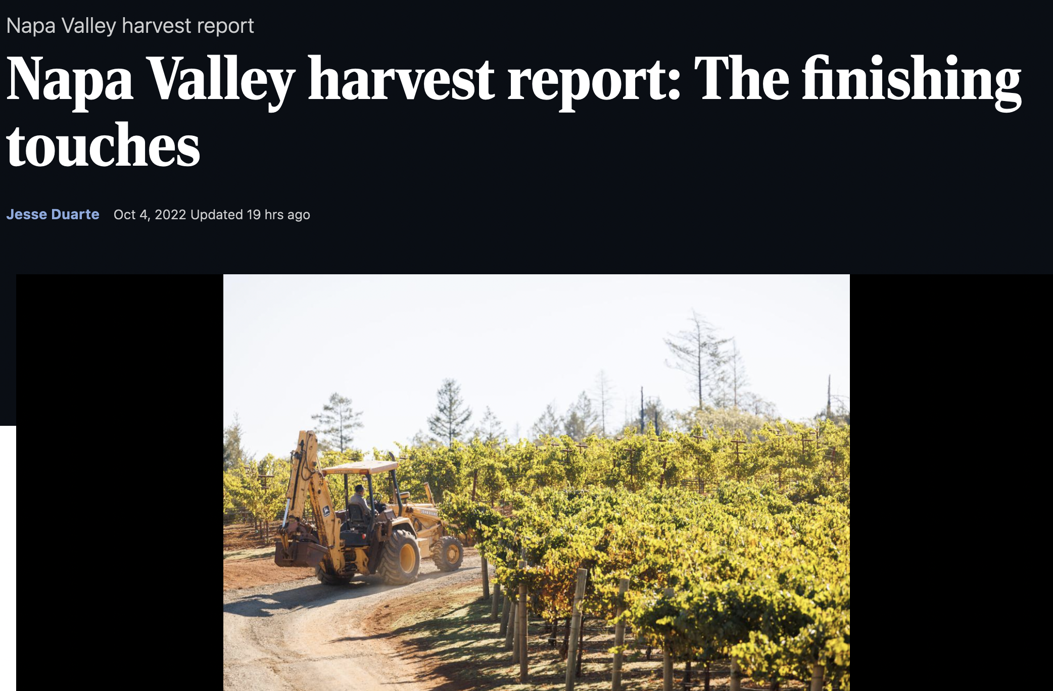 Napa Valley harvest report: The finishing touches